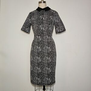 Enfocus Studio Black and White Textured Midi Dress